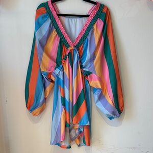 Colorful Striped Women's Romper size Large